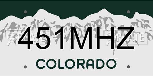 451MHZ Colorado License Plate