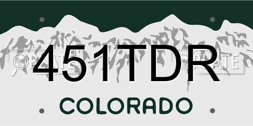 451TDR Colorado License Plate