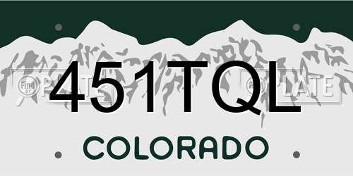 451TQL Colorado License Plate