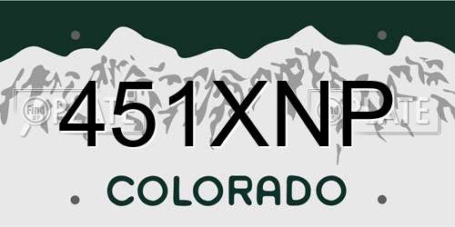 451XNP Colorado License Plate