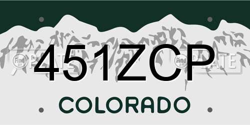 451ZCP Colorado License Plate