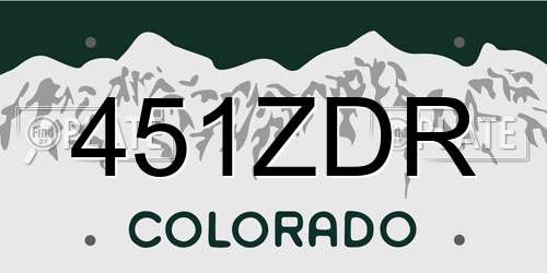 451ZDR Colorado License Plate