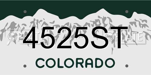 4525ST Colorado License Plate