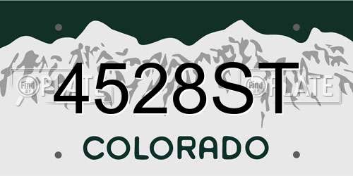 4528ST Colorado License Plate