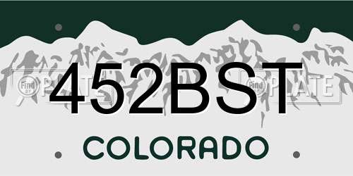 452BST Colorado License Plate