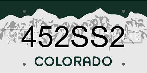 452SS2 Colorado License Plate