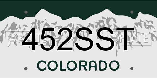452SST Colorado License Plate