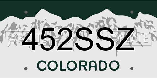 452SSZ Colorado License Plate