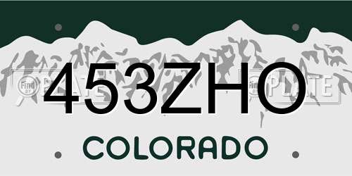 453ZHO Colorado License Plate