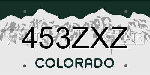 453ZXZ Colorado License Plate