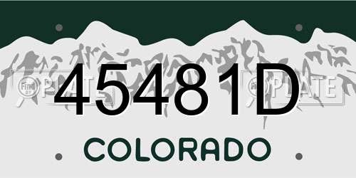 45481D Colorado License Plate