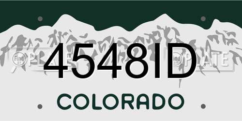 4548ID Colorado License Plate