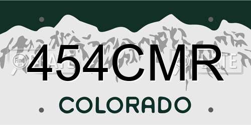 454CMR Colorado License Plate