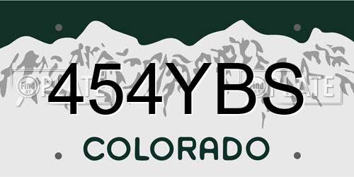 454YBS Colorado License Plate
