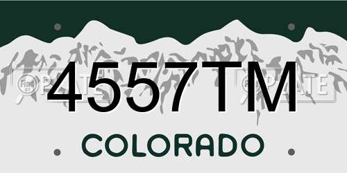 4557TM Colorado License Plate
