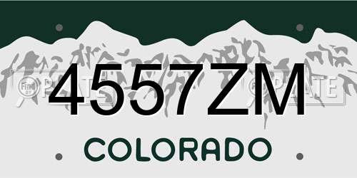4557ZM Colorado License Plate