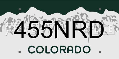 455NRD Colorado License Plate