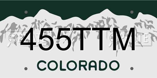 455TTM Colorado License Plate