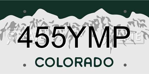 455YMP Colorado License Plate