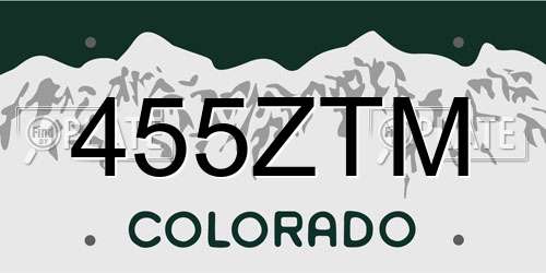 455ZTM Colorado License Plate