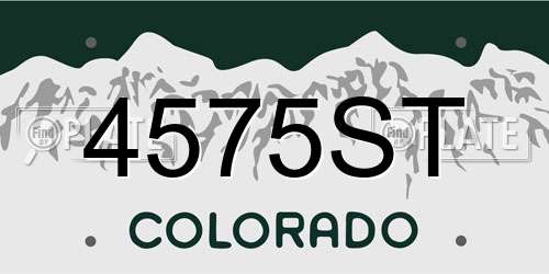 4575ST Colorado License Plate