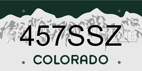 457SSZ Colorado License Plate
