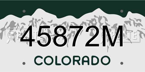 45872M Colorado License Plate