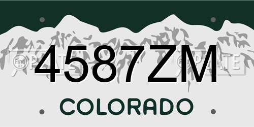 4587ZM Colorado License Plate