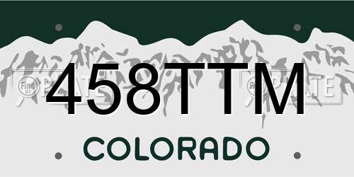 458TTM Colorado License Plate