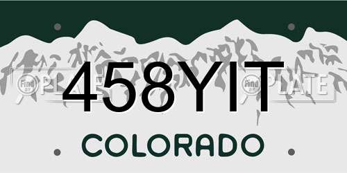 458YIT Colorado License Plate