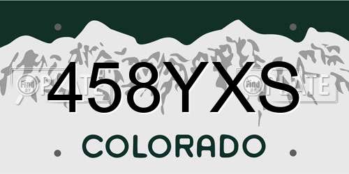 458YXS Colorado License Plate