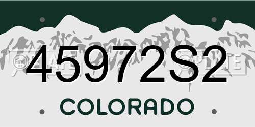 45972S2 Colorado License Plate