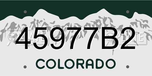 45977B2 Colorado License Plate