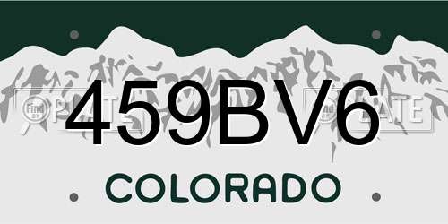459BV6 Colorado License Plate