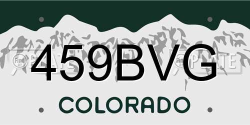459BVG Colorado License Plate