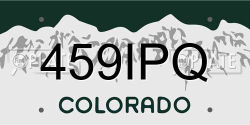 459IPQ Colorado License Plate