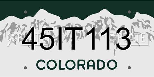 45IT113 Colorado License Plate