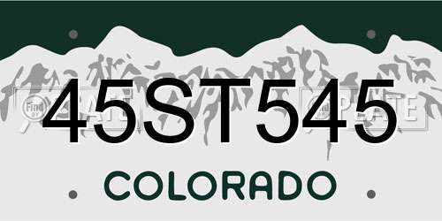 45ST545 Colorado License Plate