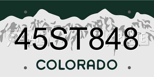 45ST848 Colorado License Plate