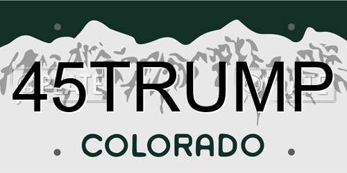 45TRUMP Colorado License Plate