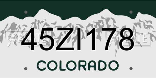 45ZI178 Colorado License Plate