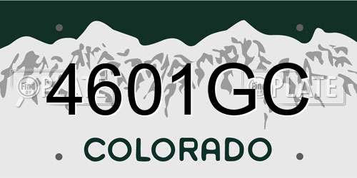 4601GC Colorado License Plate
