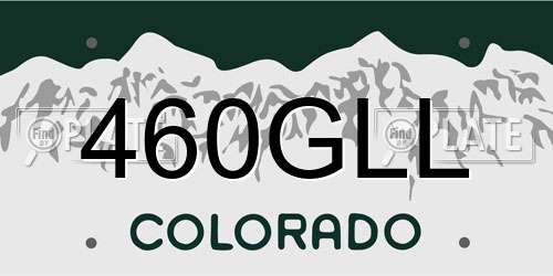 460GLL Colorado License Plate