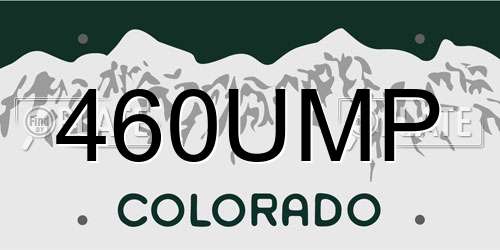 460UMP Colorado License Plate