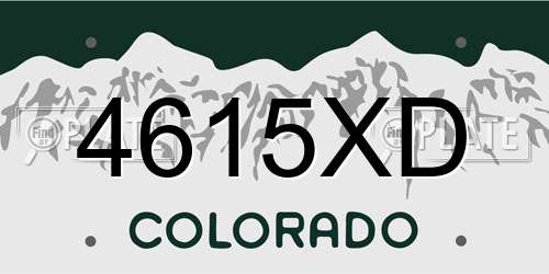 4615XD Colorado License Plate