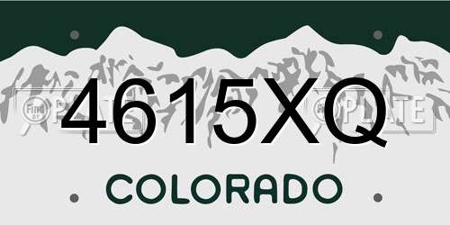 4615XQ Colorado License Plate