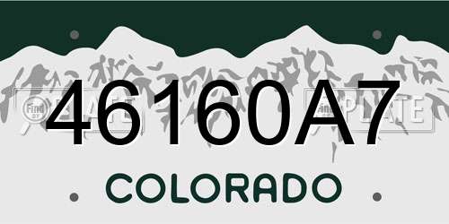 46160A7 Colorado License Plate