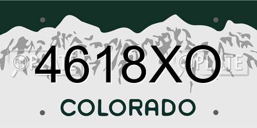 4618XO Colorado License Plate