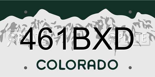 461BXD Colorado License Plate