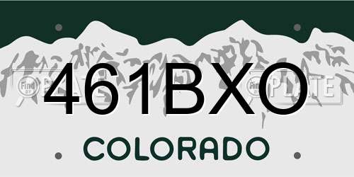 461BXO Colorado License Plate